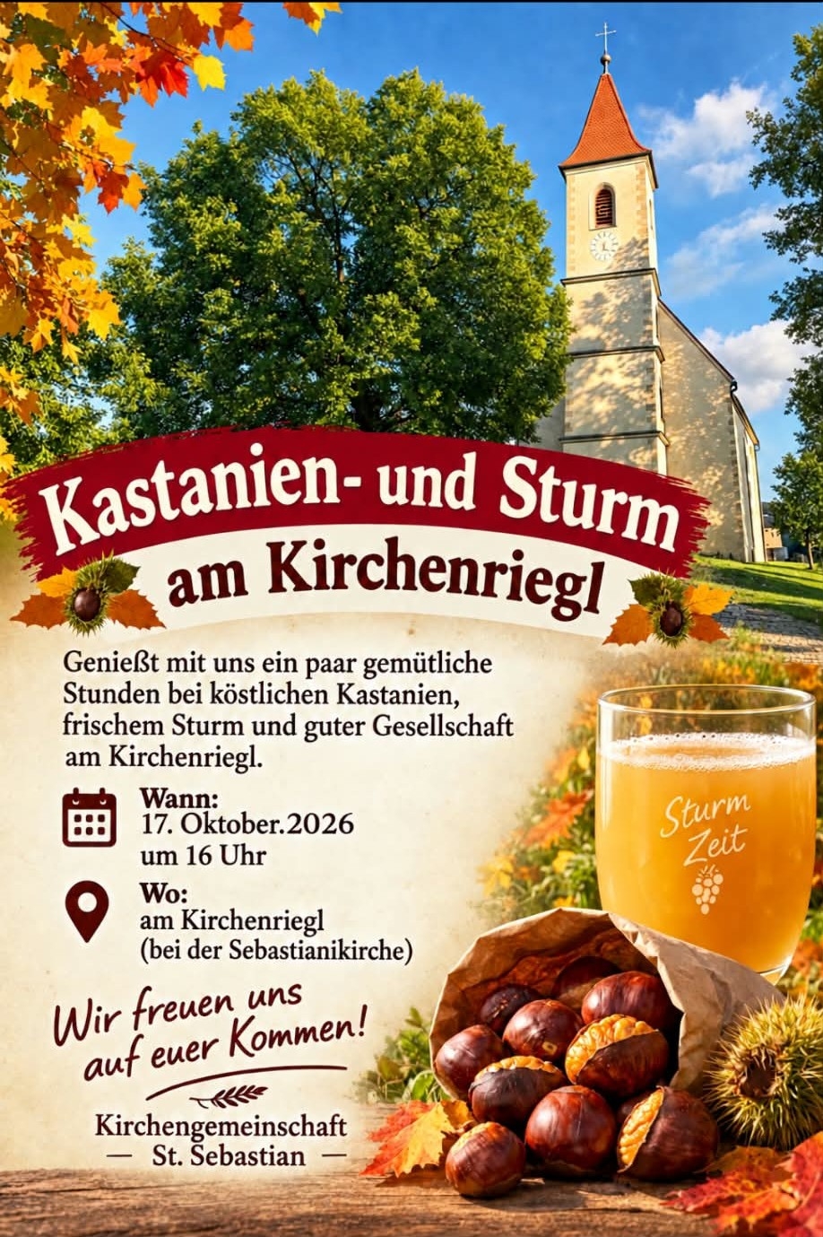 Kastanien- und Sturm am Kirchenriegl